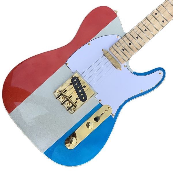 

customized high-quality large grain tricolor electric guitar customization new
