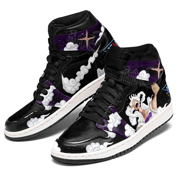 

fashion casuals shoes men women monkey d. luffy gear 5 joy boy jd sneakers classic onyx resin high graffiti leather designer custom anime a, Black
