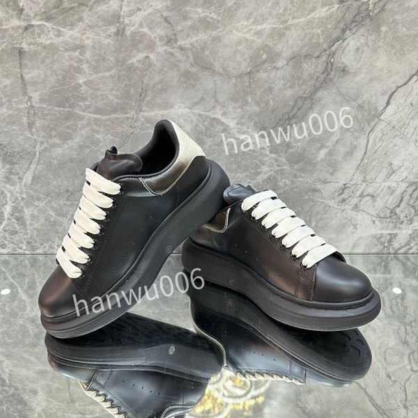 

new luxury designer shoes men women white luxury designer sneaker lace up genuine leather sneakers fashion women casual designer sneaker2023, Black