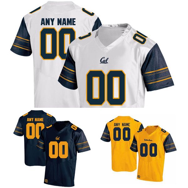 

custom california jerseys customize men college white blue golden us flag fashion size american football wear stitched jersey, Black
