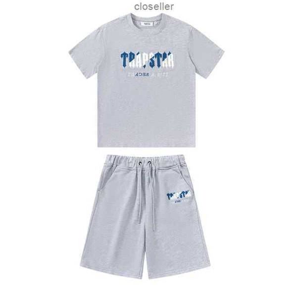 

mens trapstar t shirt embroidery short sleeve outfit chenille tracksuit black cotton london streetwear s-2xlmqvg, Gray