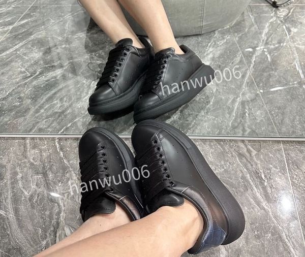 

2023new luxury designer shoes men women white luxury designer sneaker lace up genuine leather sneakers fashion women casual designer sneaker, Black