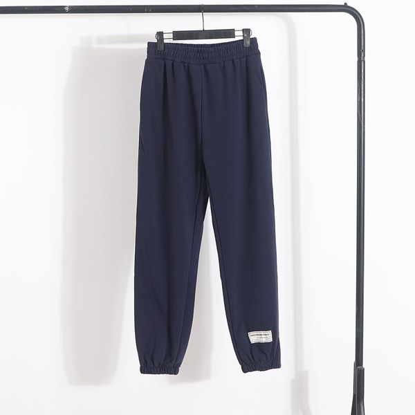 

pants 100% cotton track pants for men oversize casual joggers sweatpants couple clothing solid high waist baggy sports trousers, Black