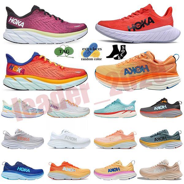 

hoka bondi 8 hokas one one running shoes men clifton 8 carbon x 2 fiesta orange purple triple black anthracite castlerock bellwether blue ha