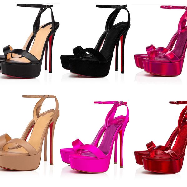 

womens sandal red bottom high heels platform shoes queen alta nude platforms black leather and suede wedding party bride dress shoe so spike