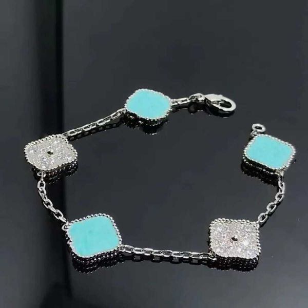 

classic designer jewelry four leaf clover charm bracelets bangle chain 18k gold agate shell mother of pearl for women girl wedding mother&#0, Golden;silver