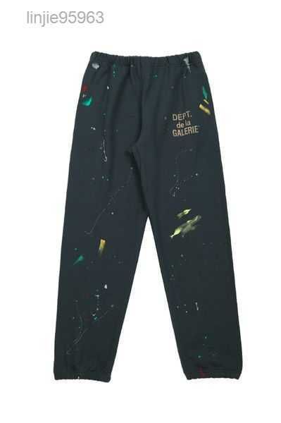 

gallerys dept ins pants correct version splashink paint trousers casual sports for men and women with the same style meichao high street gal, Black