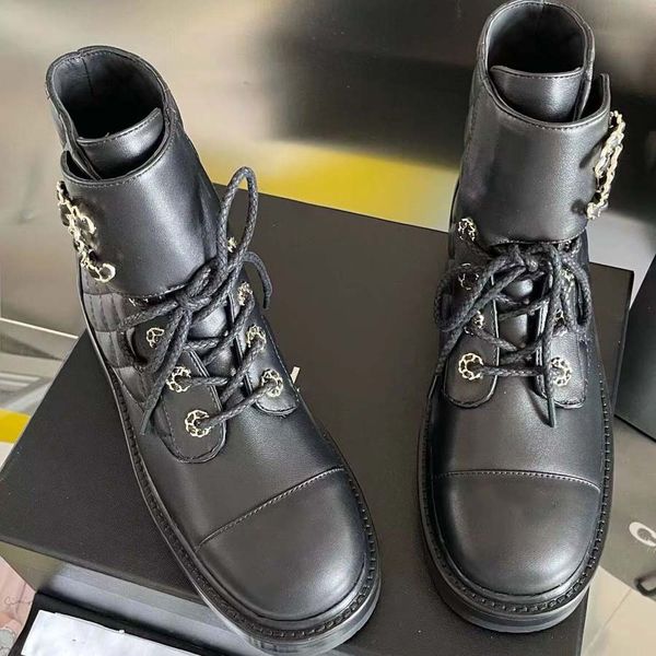 

luxury designers ankle boots women half boots black calfskin quality flat lace up shoes adjustable zipper opening motorcycle boots
