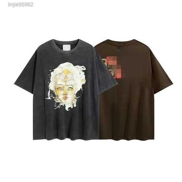 

men t-shirt gall dep cotton fashion designer casual fog high street distressed statue print loose round neck short sleeve t oversizej8js, White;black