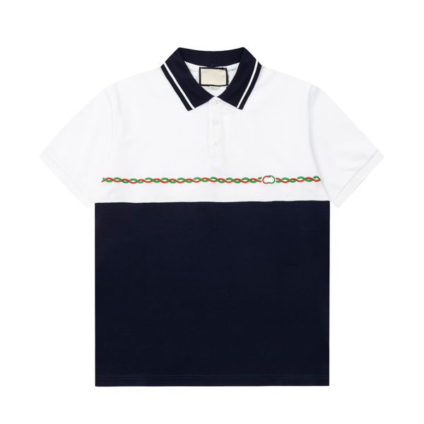 

2023ss designer polo shirts men luxury polos casual mens t shirt snake bee letter print embroidery fashion high street man tee #060, White;black