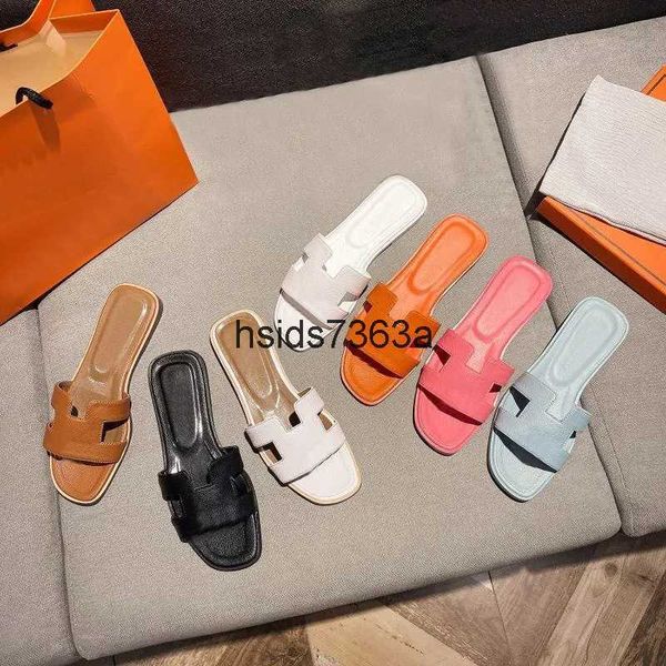 

designer beach oran sandal womens 2023 new fashion chypre h sandals slides flt mule rubber brown black white pink sandlas ladies office loaf