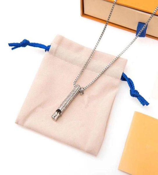 

master design new zircon silver whistle letter necklace men and women fashion personality necklace jewellery birthday gift4397297