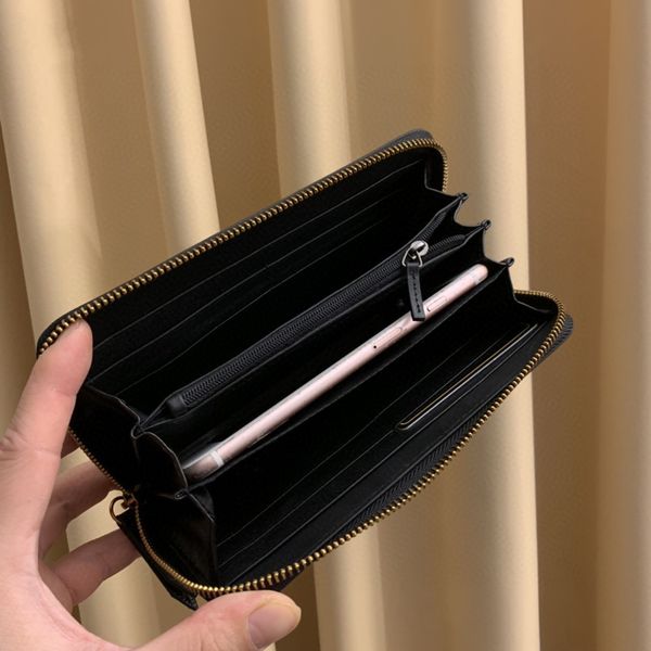 

designer wallet single pull small handbag handbag large capacity multi card leather clip money clip multifunctional bag 6035, Red;black
