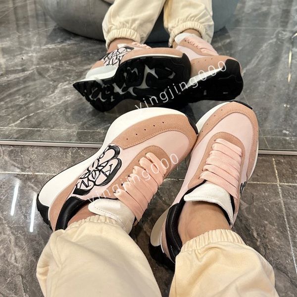 

2023designers sneakers camouflage casual shoes stylist women mens shoes designer checkered studded flats mesh fashion trainers, Black