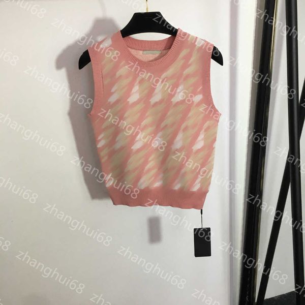 

23ss camis womens designer clothing vest tank camisole vests womens tanks color matching double f letter slim knit vest womens clothes, White