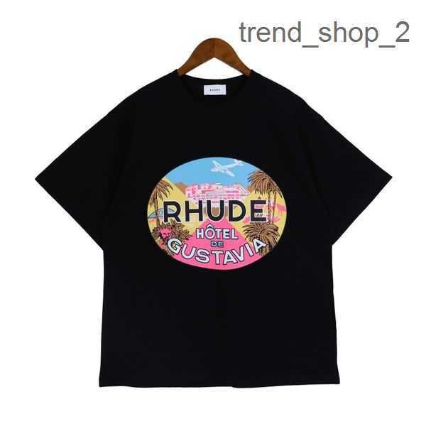 

23ss mens t shirts rhude design letter printing tee cotton round collar loose short sleeve t-shirt fashion men casual print t-shirts 2023 st, White;black