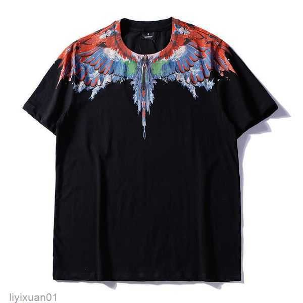 

designer trendy marcelos burlons droplet colorful wings short sleeve t-shirt half 2 nlku, White;black