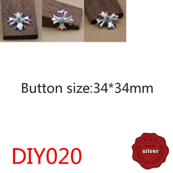 

diy020 s925 sterling silver button jeans button hip hop cross turquoise fashion jewelry decoration button wallet leather retro decoration
