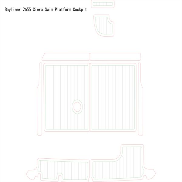 

bayliner 2655 ciera swim platform cockpit boat eva faux teak deck floor pad mat
