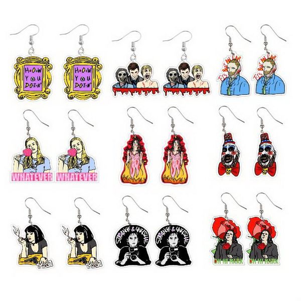 

hall ween film characters funny earring for girl, Silver