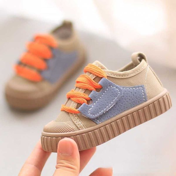

athletic outdoor 2023 kids canvas shoes spring boys girls breathable shoes toddlers children sneakers infant soft sole running shoes 18-27 a, Black