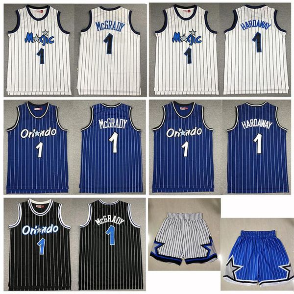 

retro basketball jerseys mitchell ness tracy mcgrady anfernee hardaway hardwood vintage classics jerseys breathable mesh, Black;red