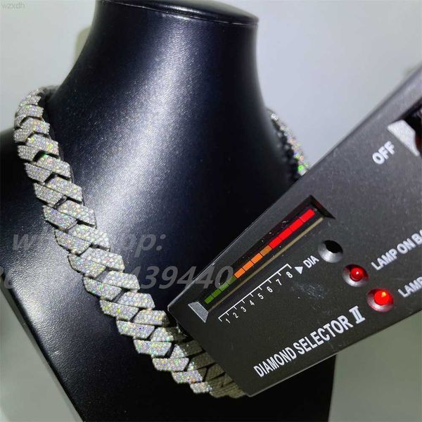 

luxury jewelry mens s925 hip hop cuban link chain wholesale cuban link chain vvs moissanite cuban link chain iecd out, Silver
