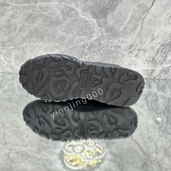 

new fashion designers sneakers camouflage casual shoes stylist men womens shoes checkered studded flats mesh trainers, Black