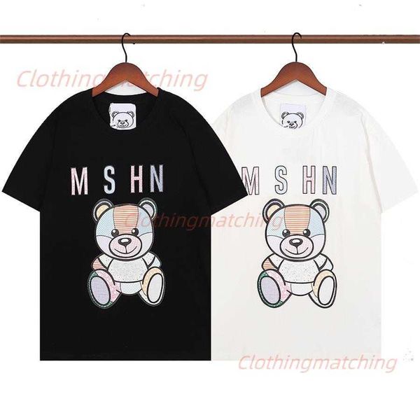 

designer moschino of luxury t-shirt brand t shirt clothing spray letter short sleeve spring summer tide men and women tee new2023 aa, White;black