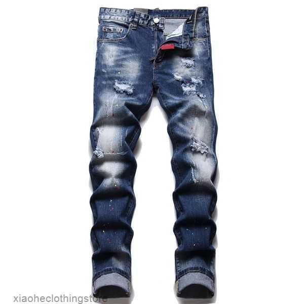 

mens mens jeans tears stree denim luxury designer denim jeans men denim jeans designer jeans embroidery pants fashion holes trousers mens cl, Black