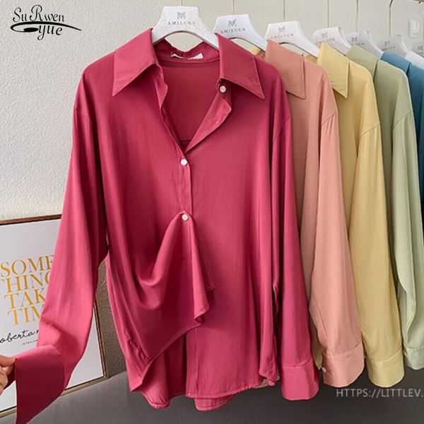 

women's blouses shirts autumn korean loose women blouse blusas mujer de moda ol style ladies plus size solid cardigan shirts white blou