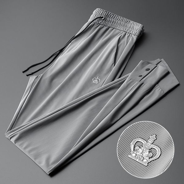 

men's pants fashionable embroidered men's sports pants spring and summer high-grade breathable loose casual pants men 230512, Black