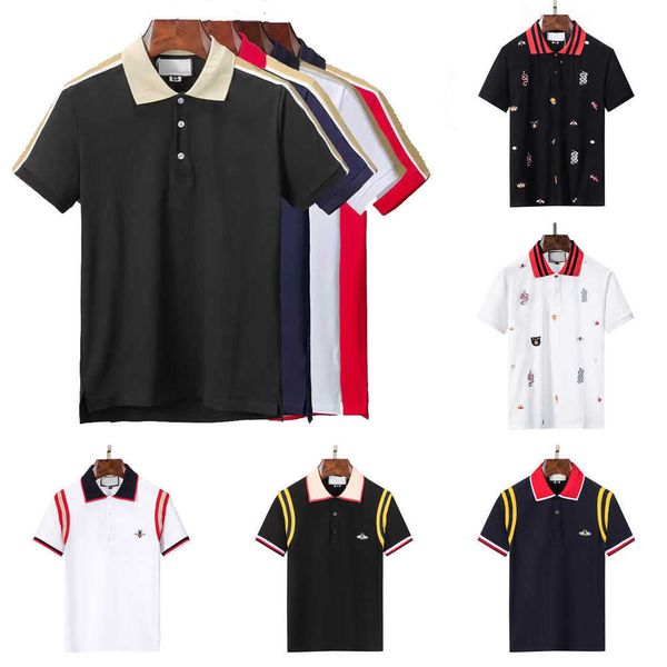 

polo 2023 shirts italy mens designer man high street embroidery garter snakes little bee printing brands cottom clothing tees size m-3xl gs7, White;black