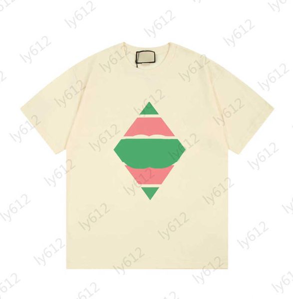 

beige mens t shirts designer fashion double g diamond multi color printed logo decoration vintage loose cotton round neck t-shirt male cloth, White;black