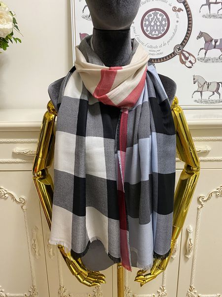 

women's scarf scarves shawl 100% cashmere material thin and soft size 190cm - 80cm, Blue;gray