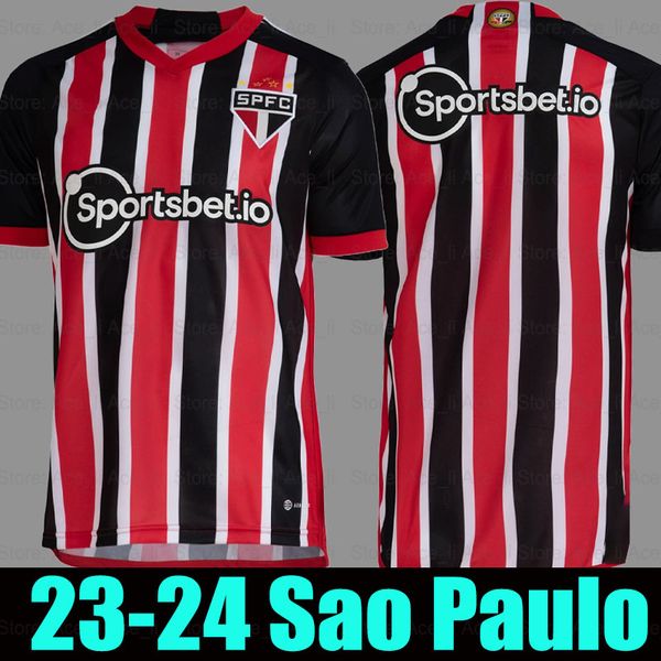 

2023 2024 sao paulo fc away soccer jerseys luciano 23 24 arboleda rafinha calleri alisson pablo maia pele eterno home football shirt, Black;yellow