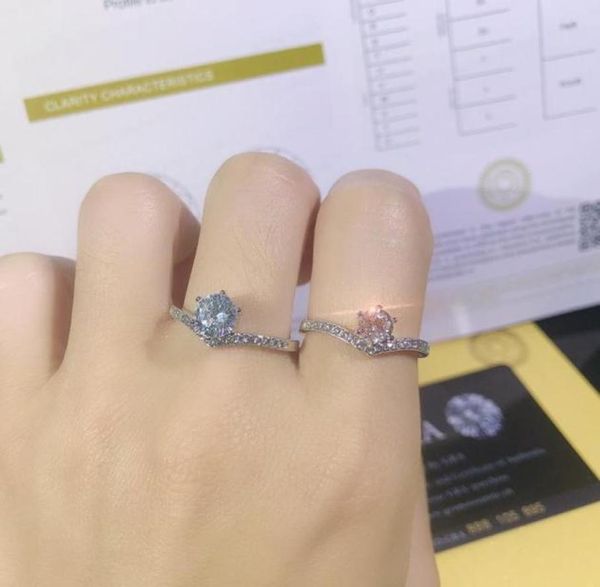 

cluster rings luxury classic 1 moissanite lab diamond ring with s925 stamp sterling silver ptrty wedding for women giftcluster6311726, Golden;silver
