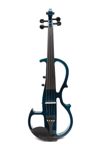 

yinfente advanced blue 4/4 electric violin wooden body nice sound case #ev8
