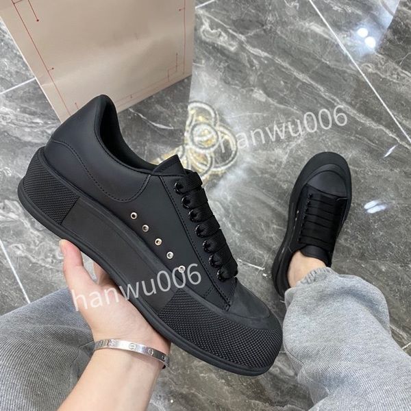 

mens quality designer sneaker lace up genuine leather sneakers fashion womens casual designer sneaker2023, Black