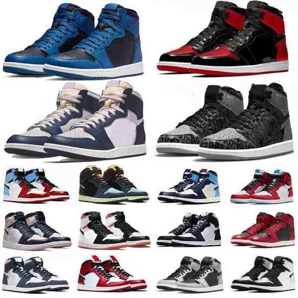 

jumpman 1 1s mens basketball shoes georgetown bred patent bubble gum brotherhood dark mocha marina blue obsidian shadow fragment men