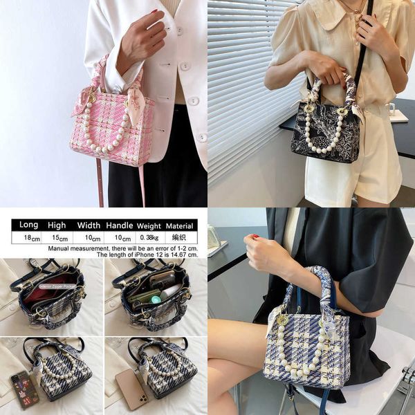 

nxy fashion purse messenger bag simple women totes ribbon handbag pearl ladies shoulder vintage crossbody for 230424