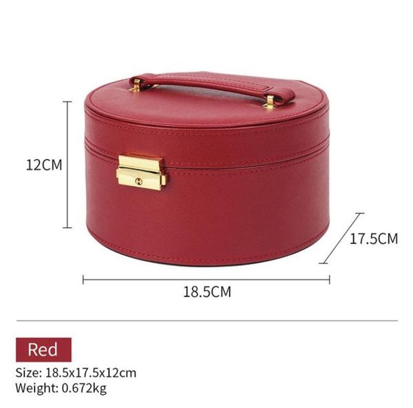

jewelry pouches bags red portable travel leather a wedding ring pendant storage box bracelet household item large display with lo8663510, Pink;blue