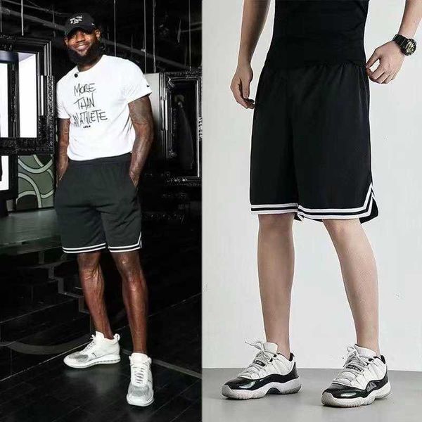 

men's shorts american basketball summer thin loose sports pants fashion brand ice silk quick drying casual capris, White;black