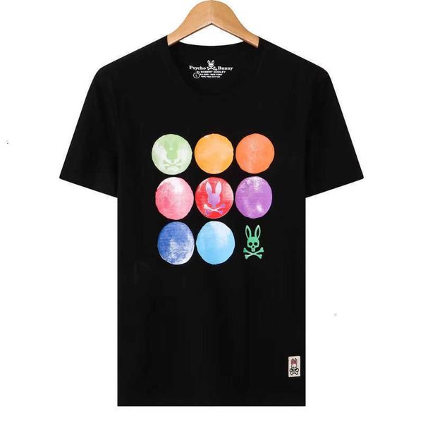 

psycho23 summer new bunny skull rabbit embroidery print cartoon pattern casual fashion brand short sleeve t-shirt for men 6bhe a64q, White;black