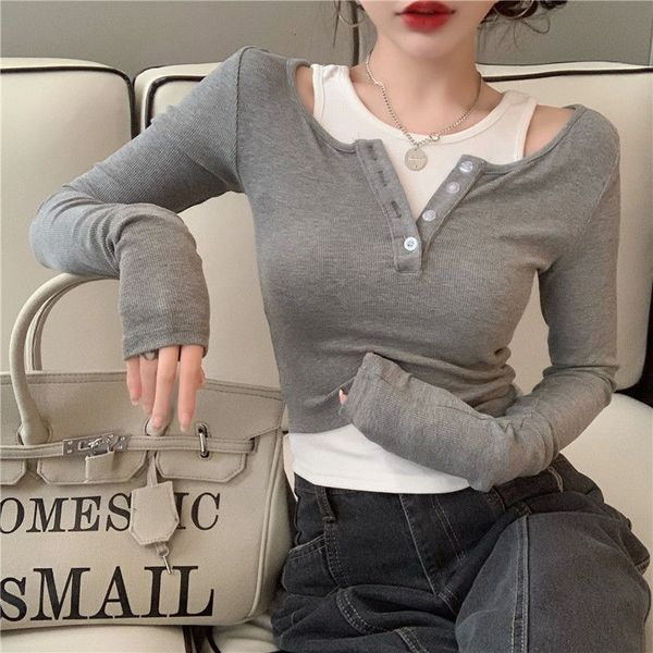 

women's tshirt woman tshirts autumn winter coat longsleeved tshirt mujer camisetas 230512, White