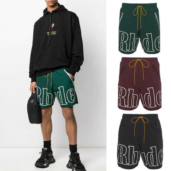 

men's shorts american trendy rh/de matching summer sports for men and women's loose fitting casual basketball, White;black