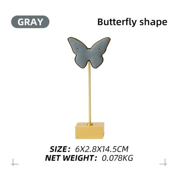 

jewelry pouches bags gray butterfly shaped metal microfiber femal display stand earring necklace show bracket for counter jewelle3138266, Pink;blue