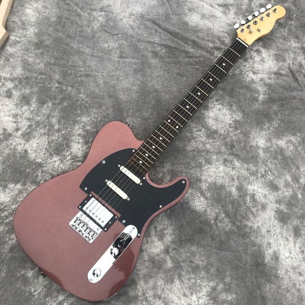 

factory customization metal brown electric guitar with single and double pickups