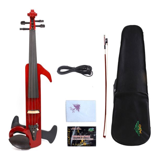 

yinfente 4strinig electric violin 4/4 solid wood nice tone case red #ev17