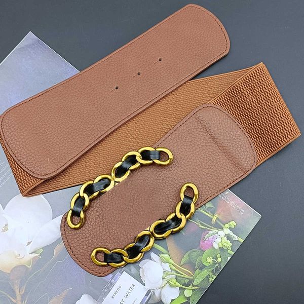 

luxury designer belt fashion classic women dress coat accessories wide waist seal width 7.0cm luxury brand womens leather belts with gift bo, Black;brown